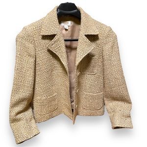 Vintage Talbots women’s wool tweed champagne blazer.